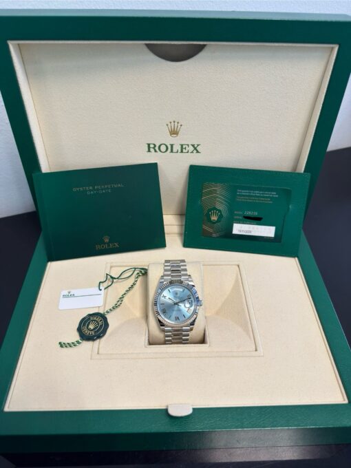 Rolex 228236 Platinum Day-Date Ice Blue Roman Dial Watch - Image 9