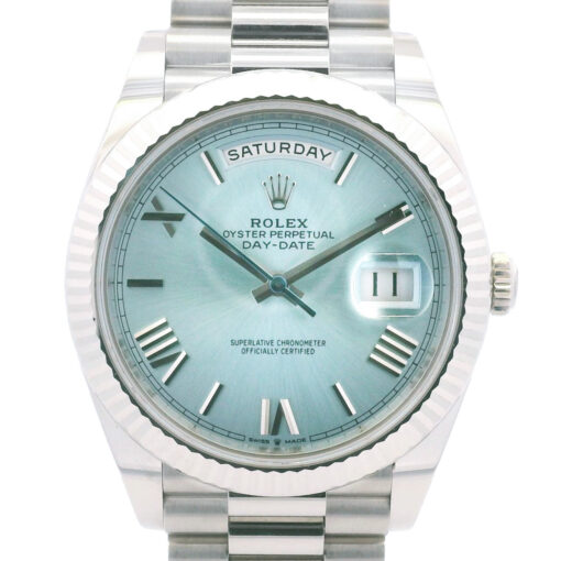 Rolex 228236 Platinum Day-Date Ice Blue Roman Dial Watch