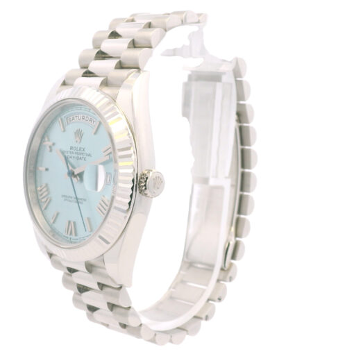 Rolex 228236 Platinum Day-Date Ice Blue Roman Dial Watch