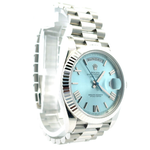 Rolex 228236 Platinum Day-Date Ice Blue Roman Dial Watch