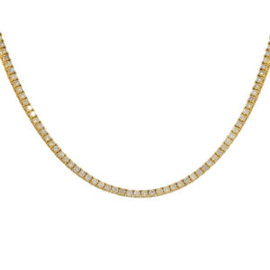 14k Yellow Gold 8.62 ctw Diamond 22" Tennis Chain Necklace