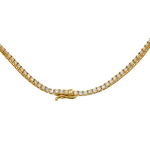 14k Yellow Gold 8.62 ctw Diamond 22" Tennis Chain Necklace