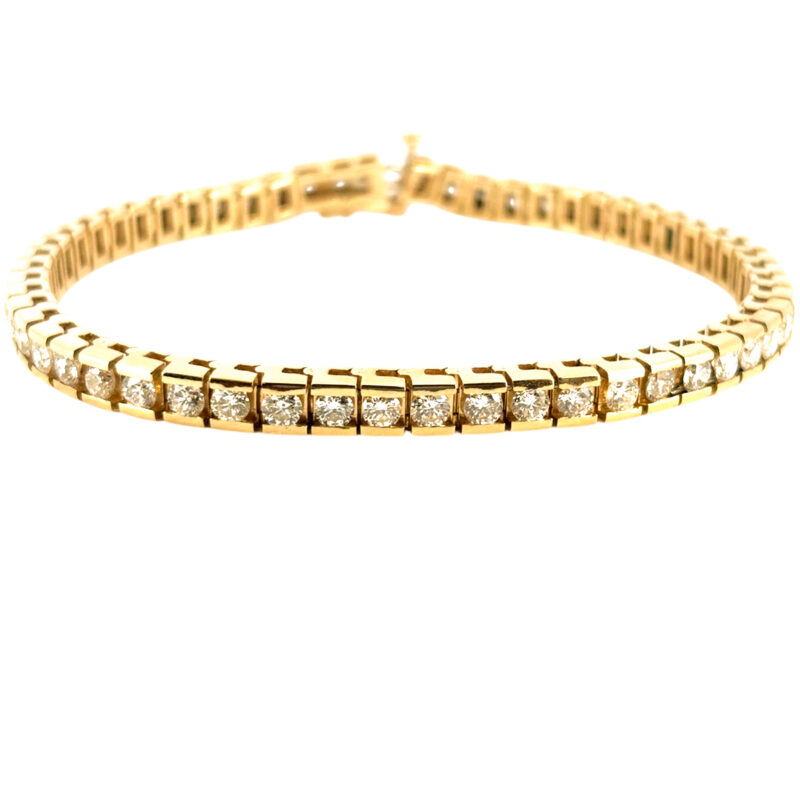 14k Yellow Gold Natural 5.5 Carat Diamond Tennis Bracelet