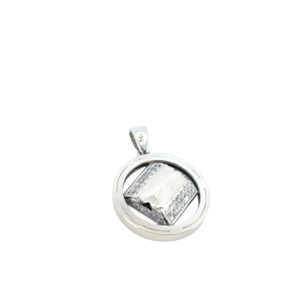 14k White Gold 3 ctw Natural Diamond Spinning Center Halo Pendant