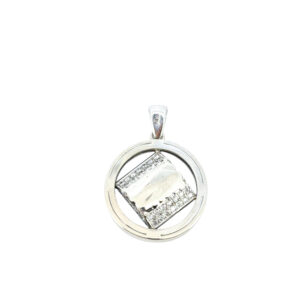 14k White Gold 3 ctw Natural Diamond Spinning Center Halo Pendant