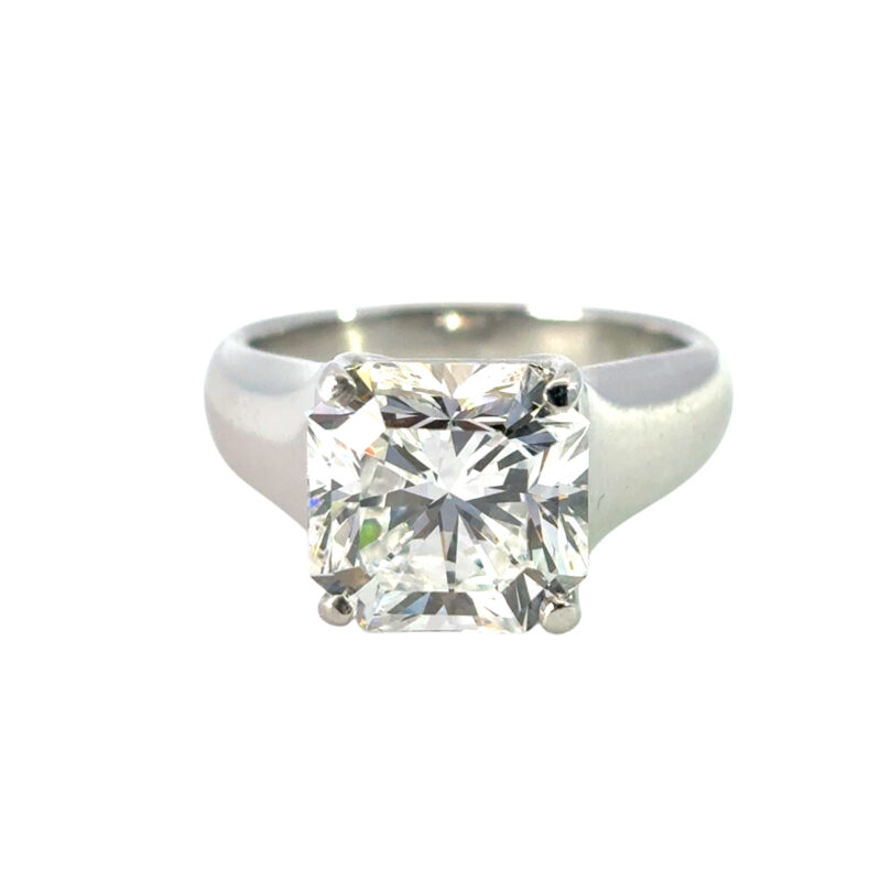 Tiffany & Co. Platinum 4.30ct Natural Radiant Lucida Diamond Engagement Ring