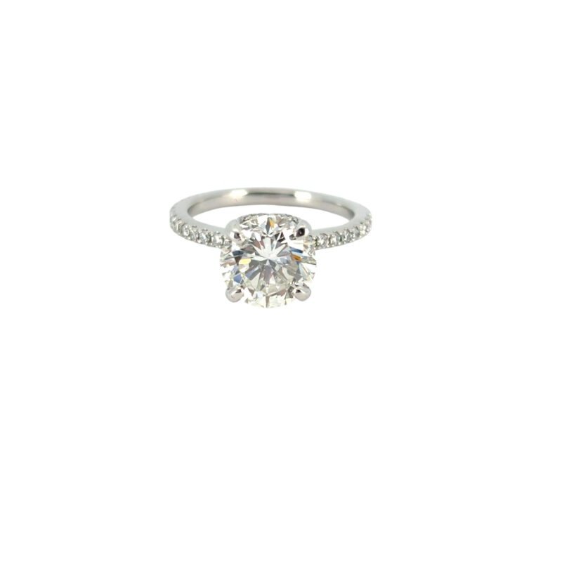 Platinum 2.80ct GIA-Certified H SI2 Round Brilliant Diamond Engagement Ring