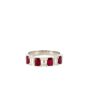14k White Gold 1.72ctw Natural Emerald Cut Diamond and Ruby Ring