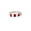 14k White Gold 1.72ctw Natural Emerald Cut Diamond and Ruby Ring
