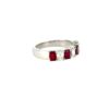 14k White Gold 1.72ctw Natural Emerald Cut Diamond and Ruby Ring