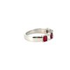 14k White Gold 1.72ctw Natural Emerald Cut Diamond and Ruby Ring