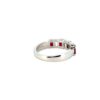 14k White Gold 1.72ctw Natural Emerald Cut Diamond and Ruby Ring