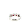 14k White Gold 1.72ctw Natural Emerald Cut Diamond and Ruby Ring