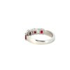 14k White Gold 1.72ctw Natural Emerald Cut Diamond and Ruby Ring