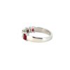 14k White Gold 1.72ctw Natural Emerald Cut Diamond and Ruby Ring