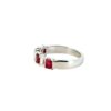 14k White Gold 1.72ctw Natural Emerald Cut Diamond and Ruby Ring