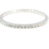 14k White Gold 8.24ctw Natural Round Brilliant Diamond Flexible Bangle Bracelet