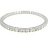 14k White Gold 8.24ctw Natural Round Brilliant Diamond Flexible Bangle Bracelet
