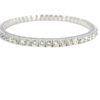 14k White Gold 8.24ctw Natural Round Brilliant Diamond Flexible Bangle Bracelet