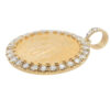 18k Yellow Gold Diamond Bezel Pendant with 1922 50 Peso 24k Gold Coin