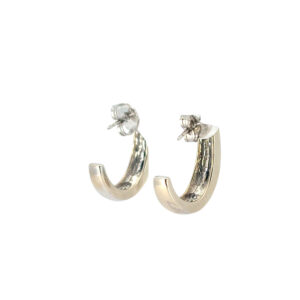 14k White Gold 0.57ctw Channel Set Diamond Hoops