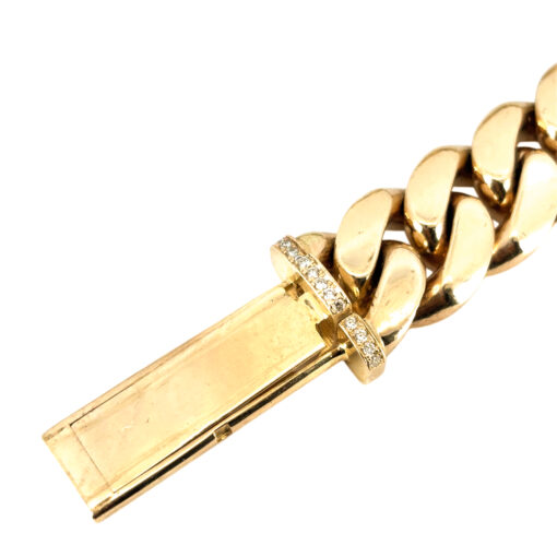 10k Yellow Gold Cuban Chain Link Necklace with 6.3 ctw Diamond Box Clasp