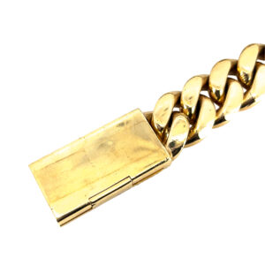 10k Yellow Gold Cuban Chain Link Necklace with 6.3 ctw Diamond Box Clasp