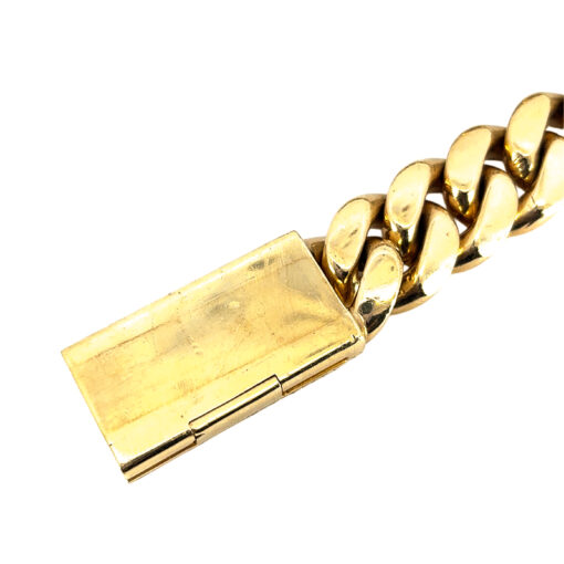 10k Yellow Gold Cuban Chain Link Necklace with 6.3 ctw Diamond Box Clasp