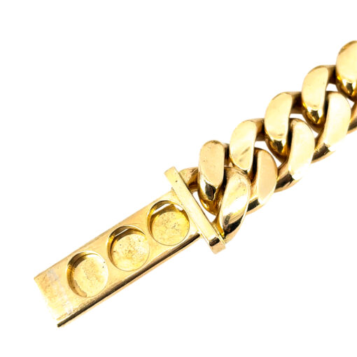 10k Yellow Gold Cuban Chain Link Necklace with 6.3 ctw Diamond Box Clasp