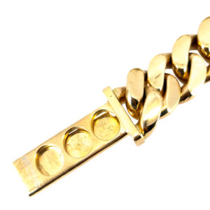 10k Yellow Gold Cuban Chain Link Necklace with 6.3 ctw Diamond Box Clasp