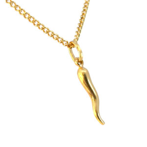 Gold Italian Horn Pendant