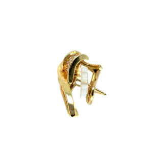 Gold Diamond Ribbon Earrings