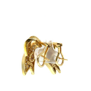 Gold Diamond Ribbon Earrings