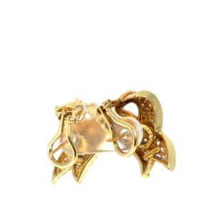 Gold Diamond Ribbon Earrings
