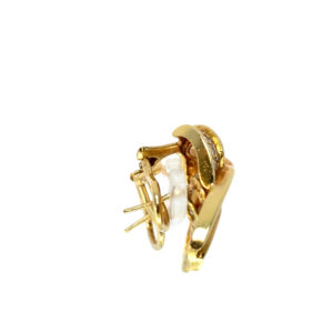 Gold Diamond Ribbon Earrings