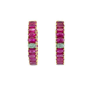 Ruby Diamond Hoop Earrings