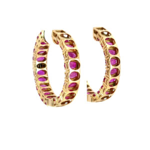Ruby Diamond Hoop Earrings