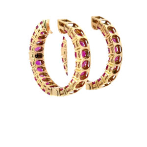 Ruby Diamond Hoop Earrings