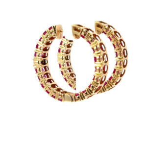 Ruby Diamond Hoop Earrings