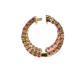 Ruby Diamond Hoop Earrings