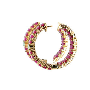 Ruby Diamond Hoop Earrings