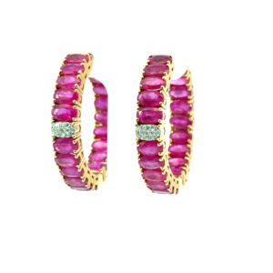 Ruby Diamond Hoop Earrings
