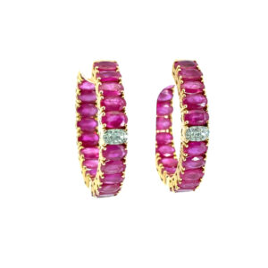 Ruby Diamond Hoop Earrings