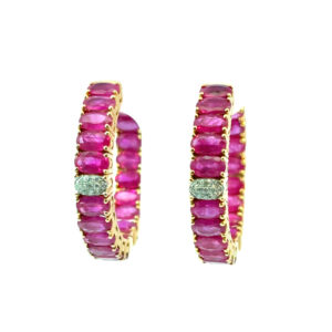 Ruby Diamond Hoop Earrings