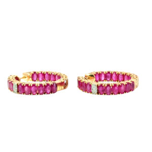 Ruby Diamond Hoop Earrings