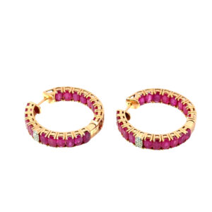 Ruby Diamond Hoop Earrings