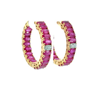 Ruby Diamond Hoop Earrings