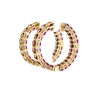 Ruby Diamond Hoop Earrings