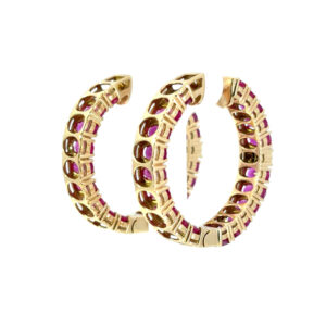 Ruby Diamond Hoop Earrings