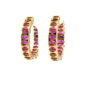 Ruby Diamond Hoop Earrings
